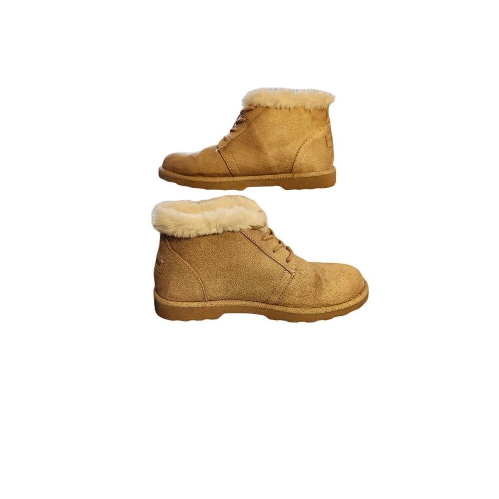 Makalu Kora Sand Faux Fur Lace Up Ankle Snow Boots Women’s Size 7M NWOT